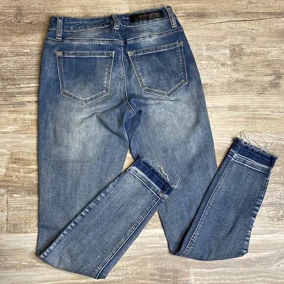 Twentyone Black rue21 Jeans Mid Rise Jegging Flex Distressed Womens Size 0 - Picture 5 of 7